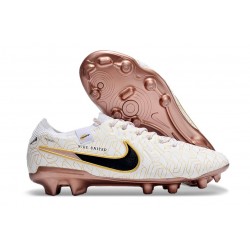 Nike Tiempo Legend X Elite FG Nouveau Blanc Or Noir