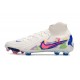 Chaussures Nike Phantom Luna 2 Elite FG Blanc Rose Bleu