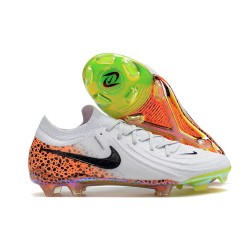 Chaussures Nike Phantom GX II Elite FG Blanc Noir Orange
