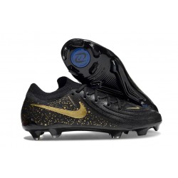 Nike Phantom Luna 2 Elite Low FG Noir Or Monnaie Métallique