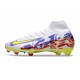 Chaussure Nike Mercurial Superfly X Elite FG Blanc Violet Jaune Rouge