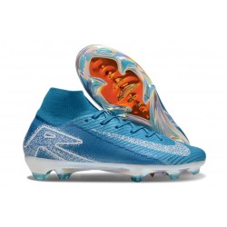 Chaussure Nike Mercurial Superfly X Elite FG Bleu Blanc