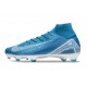 Chaussure Nike Mercurial Superfly X Elite FG Bleu Blanc