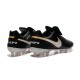 Nouveaux 2016 Chaussures Cuir de Kangourou Nike Tiempo Legend VI FG ACC Noir Blanc Or