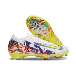 Chaussure Nike Mercurial Vapor XVI Elite FG Blanc Violet Jaune Rouge
