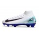 Chaussure Nike Mercurial Superfly X Elite FG Blanc Bleu Noir