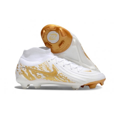 Chaussures Nike Phantom Luna 2 Elite FG Blanc Or