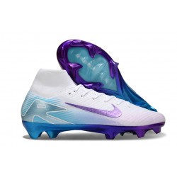 Nike Zoom Mercurial Superfly10 Elite FG Blanc Bleu Violet