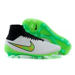 Nike Chaussures de football Magista Obra pour terrain sec blanc vert noir