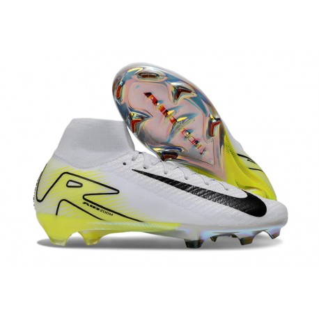 Nike Zoom Mercurial Superfly10 Elite FG Blanc Noir Jaune