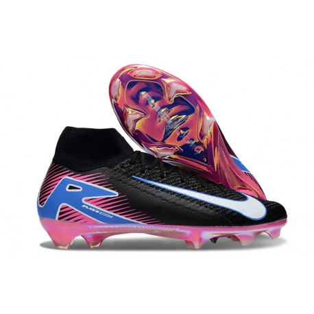 Nike Zoom Mercurial Superfly10 Elite FG Noir Blanc Bleu Rose