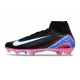 Nike Zoom Mercurial Superfly10 Elite FG Noir Blanc Bleu Rose