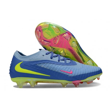 Crampons Nike Phantom 6 Low Elite FG Bleu Jaune