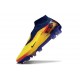 Chaussure de football Nike Phantom 6 High Elite FG Jaune Bleu Or
