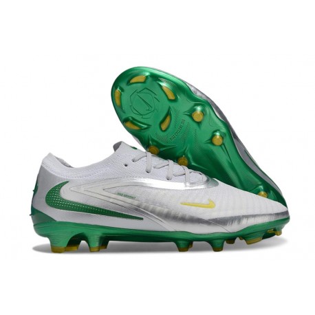 Crampons Nike Phantom 6 Low Elite FG Blanc Argnet Vert