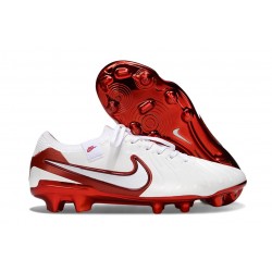 Crampons Nike Tiempo Legend 10 Elite FG Blanc Rouge