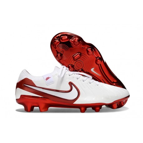 Crampons Nike Tiempo Legend 10 Elite FG Blanc Rouge
