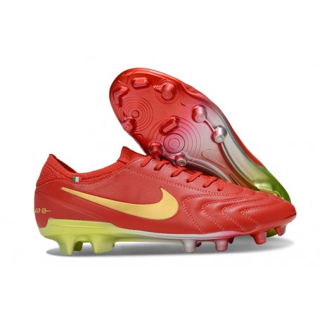 Crampons Nike Tiempo Legend 10 Elite FG Rouge Or