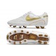 Crampons Nike Tiempo Legend 10 Elite FG Ronaldo Blanc Or