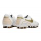 Crampons Nike Tiempo Legend 10 Elite FG Ronaldo Blanc Or