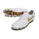 Crampons Nike Tiempo Legend 10 Elite FG Ronaldo Blanc Or