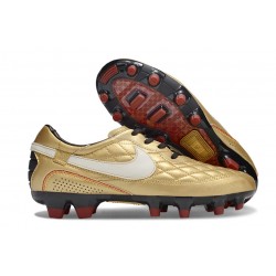 Crampons Nike Tiempo Legend 10 Elite FG R10 Or Blanc