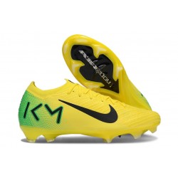 Chaussures Nike Mercurial Vapor XVI Elite FG KM Jaune Vert Noir
