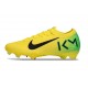 Chaussures Nike Mercurial Vapor XVI Elite FG KM Jaune Vert Noir