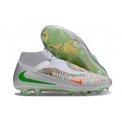Chaussure de football Nike Phantom 6 High Elite FG Blanc Vert Orange