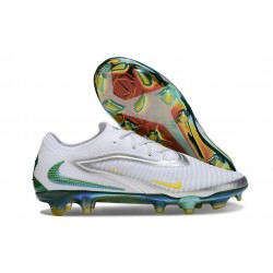 Crampons Nike Phantom 6 Low Elite FG Blanc Argent Vert