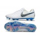 Crampons Nike Tiempo Legend 10 Elite FG Blanc Bleu Gris