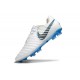 Crampons Nike Tiempo Legend 10 Elite FG Blanc Bleu Gris