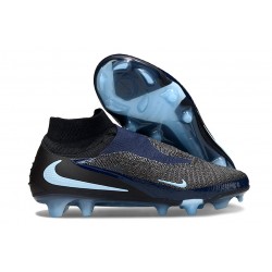 Chaussure de football Nike Phantom 6 High Elite FG Noir Bleu