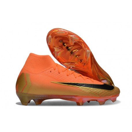 Crampons Nike Mercurial Superfly 10 Elite FG Orange Noir Or