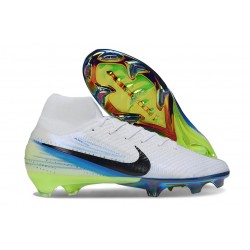 Crampons Nike Mercurial Superfly 10 Elite FG Blanc Noir Bleu