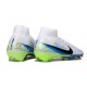 Crampons Nike Mercurial Superfly 10 Elite FG Blanc Noir Bleu