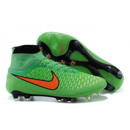 Crampons de Foot Nike Magista Obra FG ACC Homme Vert Orange