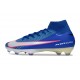 Crampons Nike Mercurial Superfly 10 Elite FG Bleu Blanc