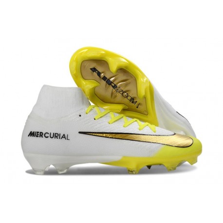 Nike Air Zoom Mercurial Superfly X Elite FG Blanc Jaune Or