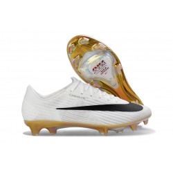Chaussures Nike Mercurial Vapor XVII Elite FG Blanc Noir Or