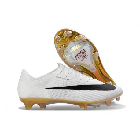 Chaussures Nike Mercurial Vapor XVII Elite FG Blanc Noir Or