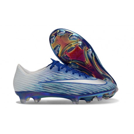 Chaussures Nike Mercurial Vapor XVII Elite FG Bleu Blanc Argent