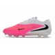 Chaussures Nike Phantom 6 L Elite FG Rose Blanc Noir