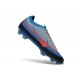 Crampon de Foot Nike Zoom Mercurial Vapor 17 Elite FG Bleu Gris Rouge