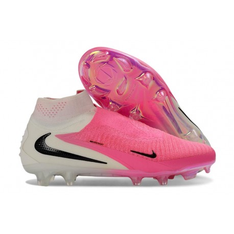 Chaussure de football Nike Phantom 6 High Elite FG Rose Blanc Noir