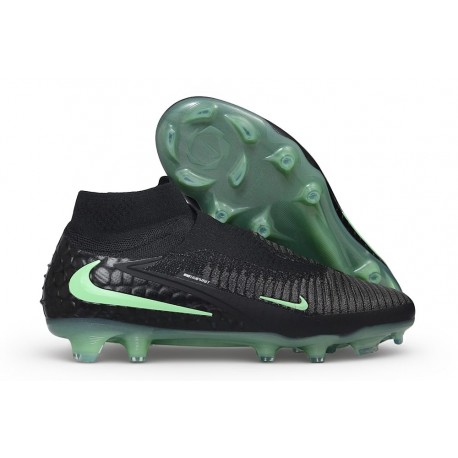 Crampons Nouveau Nike Phantom 6 High Elite FG Noir Vert Illusion