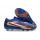 Crampon Nike Phantom 6 Low Elite FG Bleu Marine Bronze Métallique