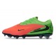 Crampon de Foot Nike Phantom 6 Low Elite FG Hot Punch Noir Vert Strike