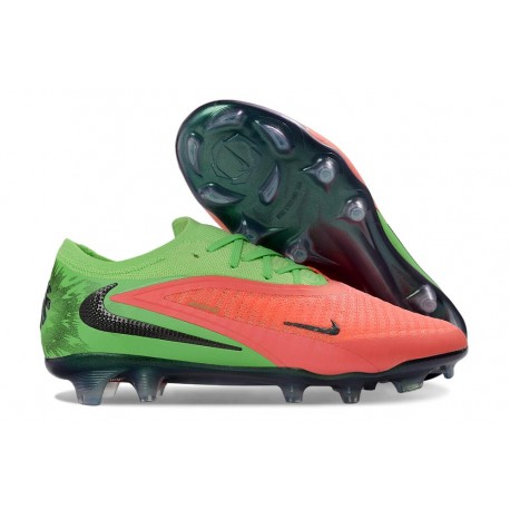 Crampon de Foot Nike Phantom 6 Low Elite FG Hot Punch Noir Vert Strike