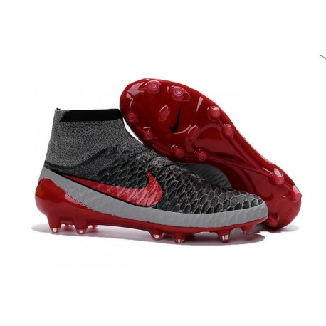 Nike Nouveaux 2016 Chaussure Magista Obra FG ACC Gris Rouge Blanc